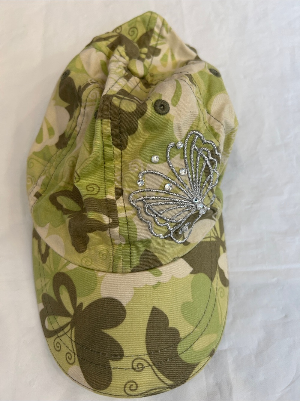 The Children's Place Green Camo Butterfly Baseball Cap
